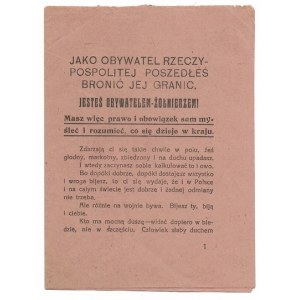 Broszura propagandowa z wojny polsko-bolszewickiej 1920 r.