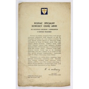 Special order of the commander of the Eighth Army. To all officers and privates of the 2nd Polish Corps. The first phase of operations for...