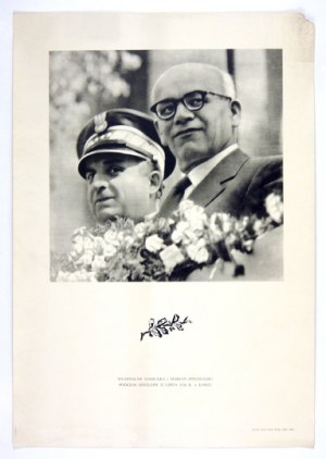 WŁADYSŁAW Gomułka i Marian Spychalski podczas defilady 22 lipca 1958 r. w Łodzi. Warszawa, VIII 1958. Wojsk. Zakł....
