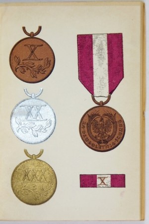BOÑCZA-TOMASZEWSKI Wieslaw - Medal for long service. Warsaw 1938. main book. Military. 16d, pp. 94, [2],...