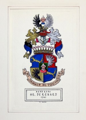 Herb hr. de Renard. Podobizna autorstwa S. Kobielskiego.