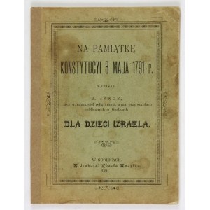 O Konstytucji 3 Maja dla dzieci Izraela. 1891.