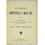 Über die Verfassung des 3. Mai für die Kinder Israels. 1891.