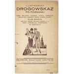 ILLUSTRATED signpost of Poznań. Banks, libraries, pastry shops, hotels, consulates, movie theaters, cabarets,...