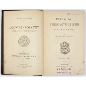 ŁOZIŃSKI Wladyslaw - Lvov patriciate and bourgeoisie in the 16th and 17th centuries. With 73 engravings in the text....