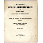 SCRIPTORES rerum silesiacarum oder Sammlung Schlesischer Geschitschreiber [...]. Bd. 3-4. Breslau 1847-1850. J....