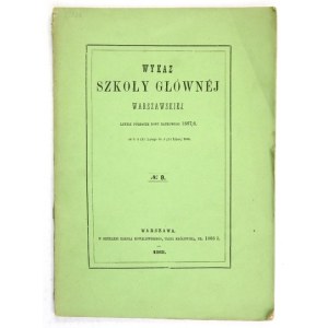 ZOZNAM Varšavskej školy vied a umení č. 9: letný semester akademického roku 1867/8.