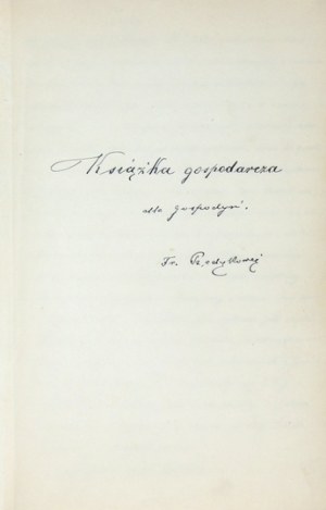 [MANUSCRIPT]. A business book for the housewives of Fr. Prędykowa (?). [Early 1920s?].