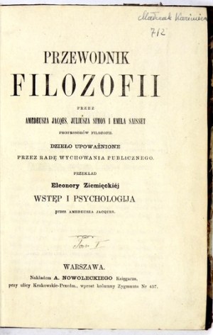 Przewodnik filozofii. T. 1-2. 1862-1863.
