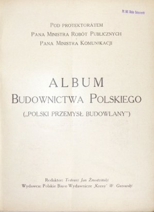 ŻMUDZIŃSKI Tadeusz - Album budownictwa polskiego. (