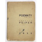 PEIPER Tadeusz - Poematy. (Zbiór). [Kraków] 1935. Koło Wydawnicze Teraz. 8, s. 175....