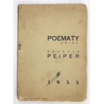 PEIPER Tadeusz - Poems. (Collection). [Cracow] 1935. publishing circle Now. 8, s. 175....