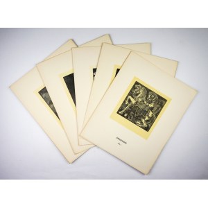 A set of 21 woodcut plates for the work Gods of the Slavs by S. Jakubowski.