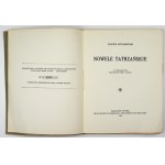 KOTARBIŃSKI Janusz - Nowele tatrzańskie. Mit 5 vom Autor angefertigten Linoleoriten. [Poznan] 1923. Hrsg. vom Autor. 8, s. [...