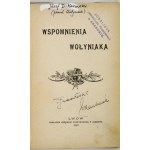 [DUNIN-KARWICKI Józef] - Wspomnienia Wołyniaka. Lwów 1897. Księg. Gubrynowicza & Schmidta. 8, s. 339, [1]. opr....
