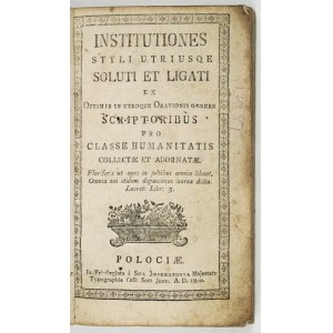 P. Estko - Handbuch der Aussprache (in Latein). Polotsk 1800.
