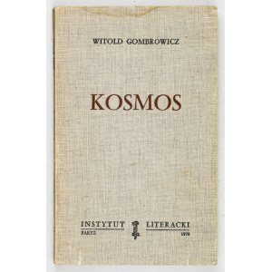GOMBROWICZ Witold - Kosmos. Paris 1970. Instytut Literacki. 8, s. 159, [1]. brož. Súborné dielo, zv. 4; Bibliot....