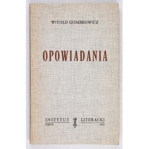 GOMBROWICZ Witold - Stories. Paris 1972. literary institute. 8, pp. 207, [1]. brochure. Collected Works, vol. 9; Bibliot. ...