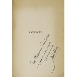 J. Kleiner - Słowacki. With dedication by the author.