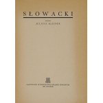 J. Kleiner - Słowacki. Z dedykacją autora.