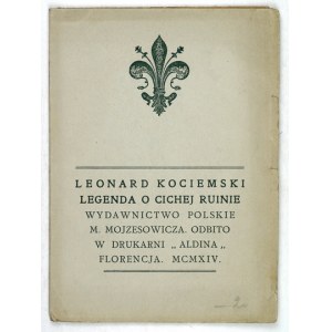 K. Kociemski - Die Legende vom Untergang. Florenz 1914.
