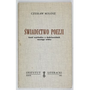 C. MILOSZ. - Zeuge der Poesie. 1983. 1. Auflage.