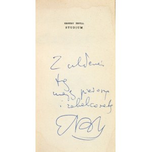 BRYLL E. - Study. 1963. prose debut with handwritten dedication by the author.