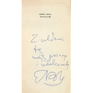 BRYLL E. - Studie. 1963. Prosa-Debüt mit handschriftlicher Widmung des Autors.