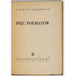 RÓŻEWICZ T. - Fünf Gedichte. 1950. 1. Auflage.