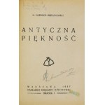 BRESZKO-BRESZKOWSKI M[ikołaj] - Antyczna piękność. Warszawa 1927. księg. Narodowa. 16d, s. 127, [1]....