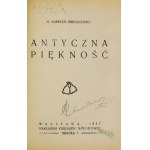 BRESZKO-BRESZKOWSKI M[ikołaj] - Antyczna piękność. Warschau 1927. księg. Narodowa. 16d, pp. 127, [1]....