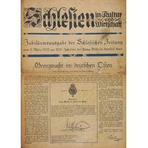 [KORN Wilhelm Gottlieb]. Specjalne wydanie wrocławskiego pisma Schlesische Zeitung poświęcone w części oficynie Wilhel...