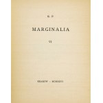 [PIEKARSKI K.] – Marginalia. 1926. Z podpisem autora.