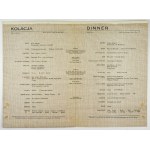 [BATORY M/S, menu 1]. Kolacja/Dinner. Morze Północne, 26 V 1962.