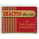 [kapesní kalkulačka]. Anglická mechanická kalkulačka 'Exactus Mini-Add' z 50. let 20. století....