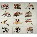 Zestaw 12 pocztówek z piłkarzami klubów galicyjskich z 1911-1912.