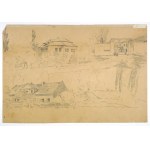 [CZACHÓRSKI Władysław?] Architectural sketches of Mikulice and Bonarka near Krakow, among others, made on a single sheet of paper assured...