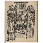 (LANGNER Wiktor). Eine Sammlung von vier handschriftlichen Tuschezeichnungen, die Illustrationen zu einem Zeitungstext über Bolesław Chr...