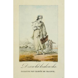 Paysanne de Cracovie. Unverheiratete Bäuerin von Cracovie. Kupferstich von Philibert Louis Debucourt nach einer Zeichnung von Pi...