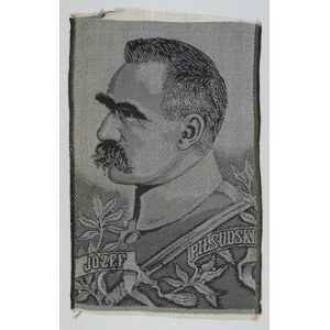 [PIŁSUDSKI Józef, portret]. Tkanina artystyczna na jedwabiu Józef Piłsudski.