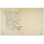 [ZAMOYSKI Konstanty]. Handwritten document ordering the payment of a sum due to Jan Nepomucen Borkowski,...