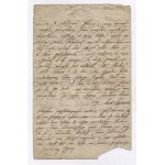 [SZAJNOCHA Karol]. Handwritten letter by Karol Szajnocha to an unknown addressee, dated. 1 X 1854,...