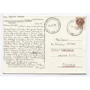 [Zbigniew HERBERT]. Postkarte mit handschriftlichem Briefwechsel von Zbigniew Herbert an Zdzisław Najder in Warschau,...