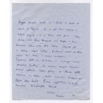 [Czesław MILOSZ]. Rukopisný list Czesława Miłosza Zdzisławovi Najderovi, bez dátumu (pravdepodobne Paríž, 1967?).