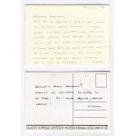 Szymborska W. - Handwritten die-cut with a short letter from 1999.