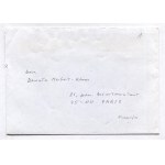 Szymborska W. - Handwritten die-cut with a short letter from 1999.