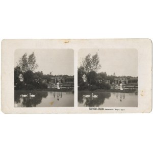 [stereoskopická FOTOGRAFIE - Ciechocinek - park - situační fotografie]. [počátek 20. století]....