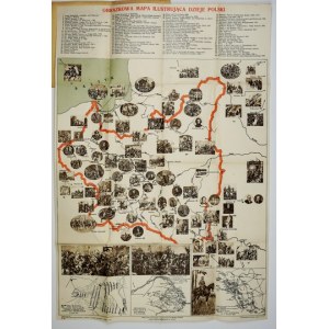 Obrazkowa mapa historyczna Polski wydana zapewne w 1939 r.