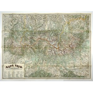 [TATRY]. Karte des Tatra-Gebirges. Farbiges Kartenblatt. 81,4x111 cm. 1923.