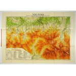 [TATRY]. Polnisches Tatra-Gebirge. Karte des zentralen Teils des Tatra-Gebirges. Farbiges Kartenblatt. 53,5x80,5 cm auf Arche. 60,...